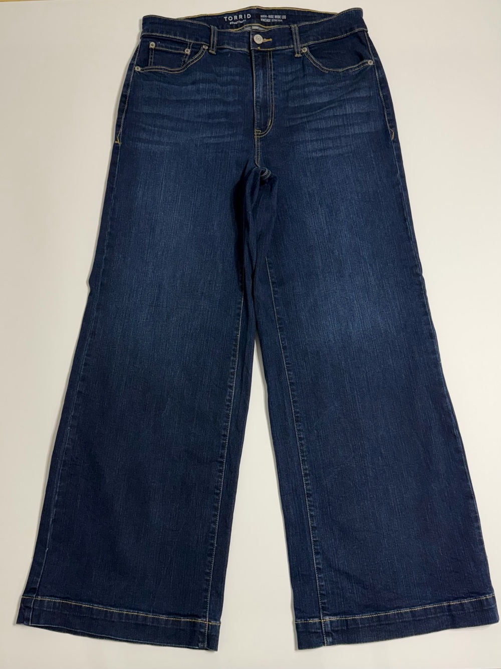 Torrid High Rise Wide Leg Vintage Stretch Jeans 12T Tall Dark Wash